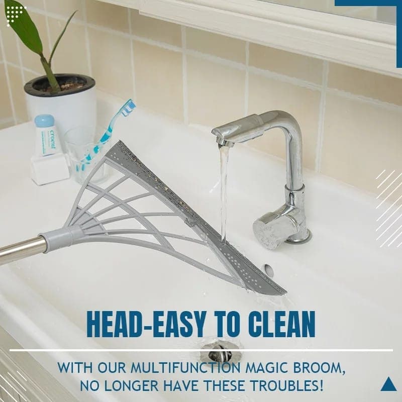 Magic Broom Bathroom Floor Wiper Scrape Pet Hair Fur Wet Dust  Silicone Cle