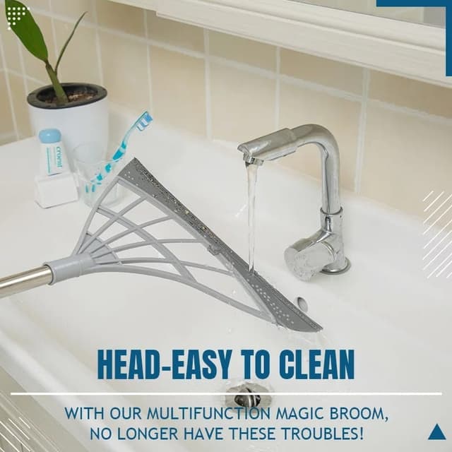 Magic Broom Bathroom Floor Wiper Scrape Pet Hair Fur Wet Dust  Silicone Cle