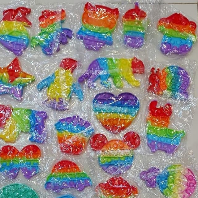 Rainbow Cloud Push Bubble Fidget Toys Simple Dimple Popite Antistress Toy F