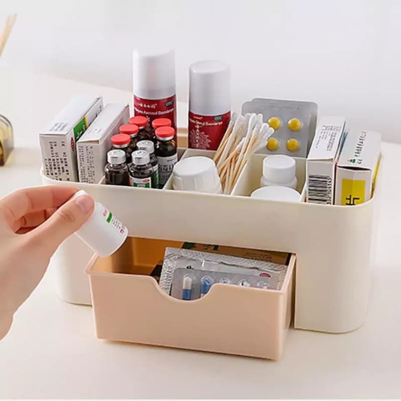 Double Layer Plastic Makeup Organizers Storage Box Cosmetic Drawers Jewelry
