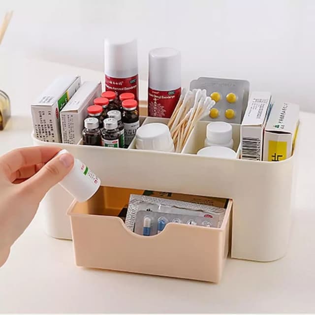 Double Layer Plastic Makeup Organizers Storage Box Cosmetic Drawers Jewelry