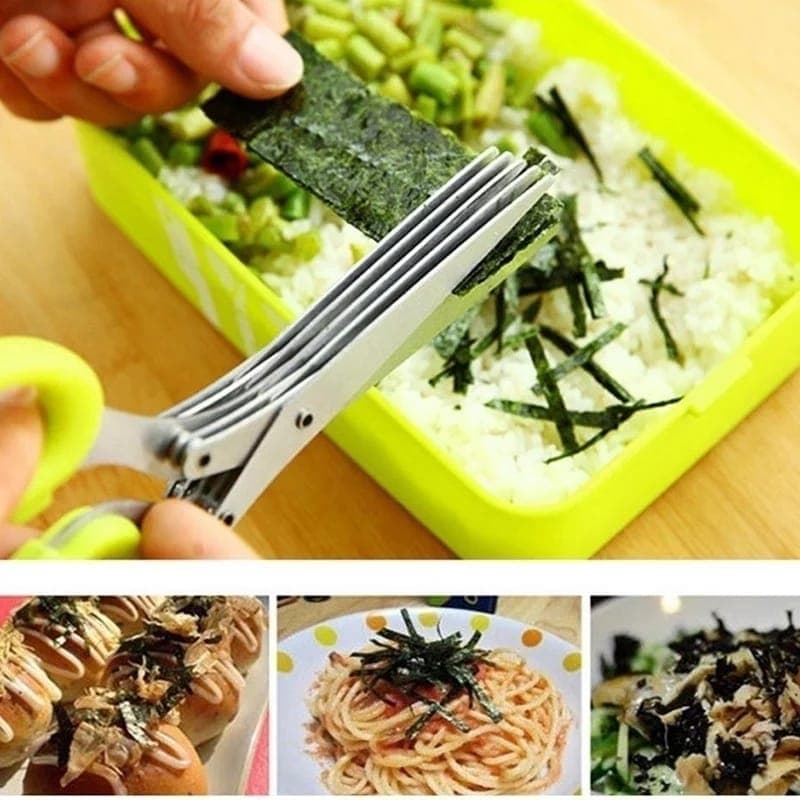 5 Layers Kitchen Scissors Stainless Steel Minced Scallion Shredded Herb Ros