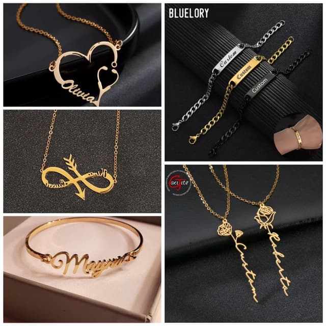 *Customized Items* ( Necklace, Bracelet, Ring ) 
✅ Jo chahien naam likhwa