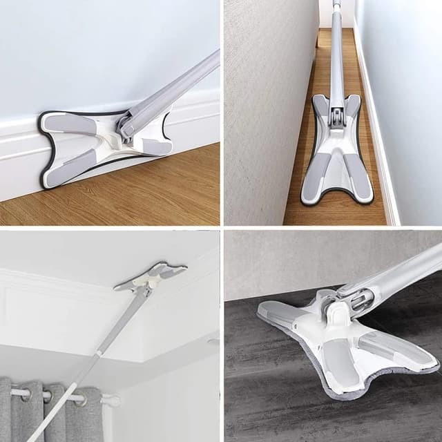 X-type Flat Floor Mop With Replace Cloth Heads 360 Degree Squeeze Mop Hand-