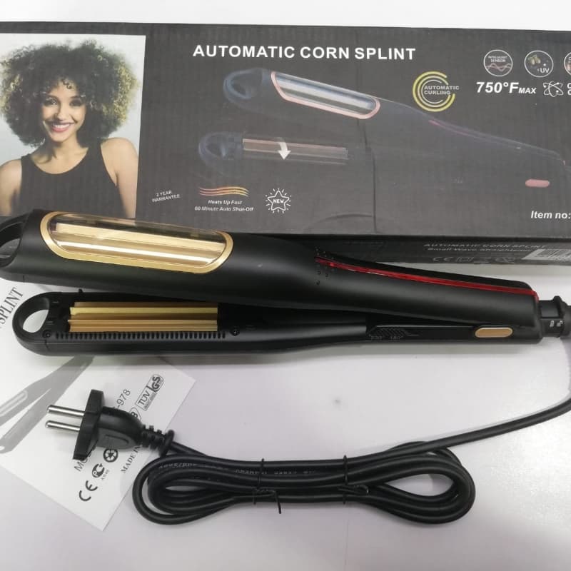.Automatic Crimping Hair Iron Rotating Corn Hair Curler Crimper Professiona