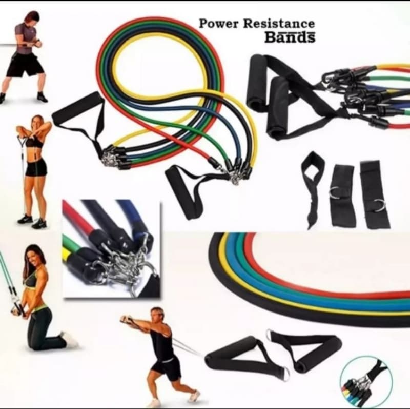 Power Resistance Band Set of 11 Piece 5 Tubes door hanger 5 in 1 combo
