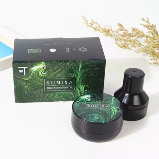 SUNISA 
Liquid cushion Foundation Waterproof 20gm of foundation with Tools.