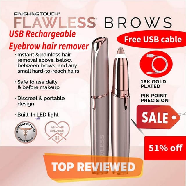 USB Rechargeable Flawless Eyebrow Hair Remover Eyebrow Trimmer Pen
Recharge