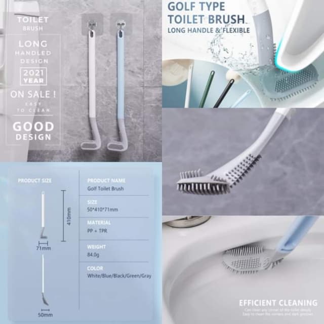 Golf type toilet brush